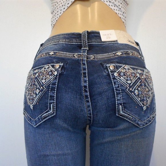 🌸SOLD🌸 New GRACE in LA Jeans Size 29 Mid Rise Boot Cut - Picture 5 of 14